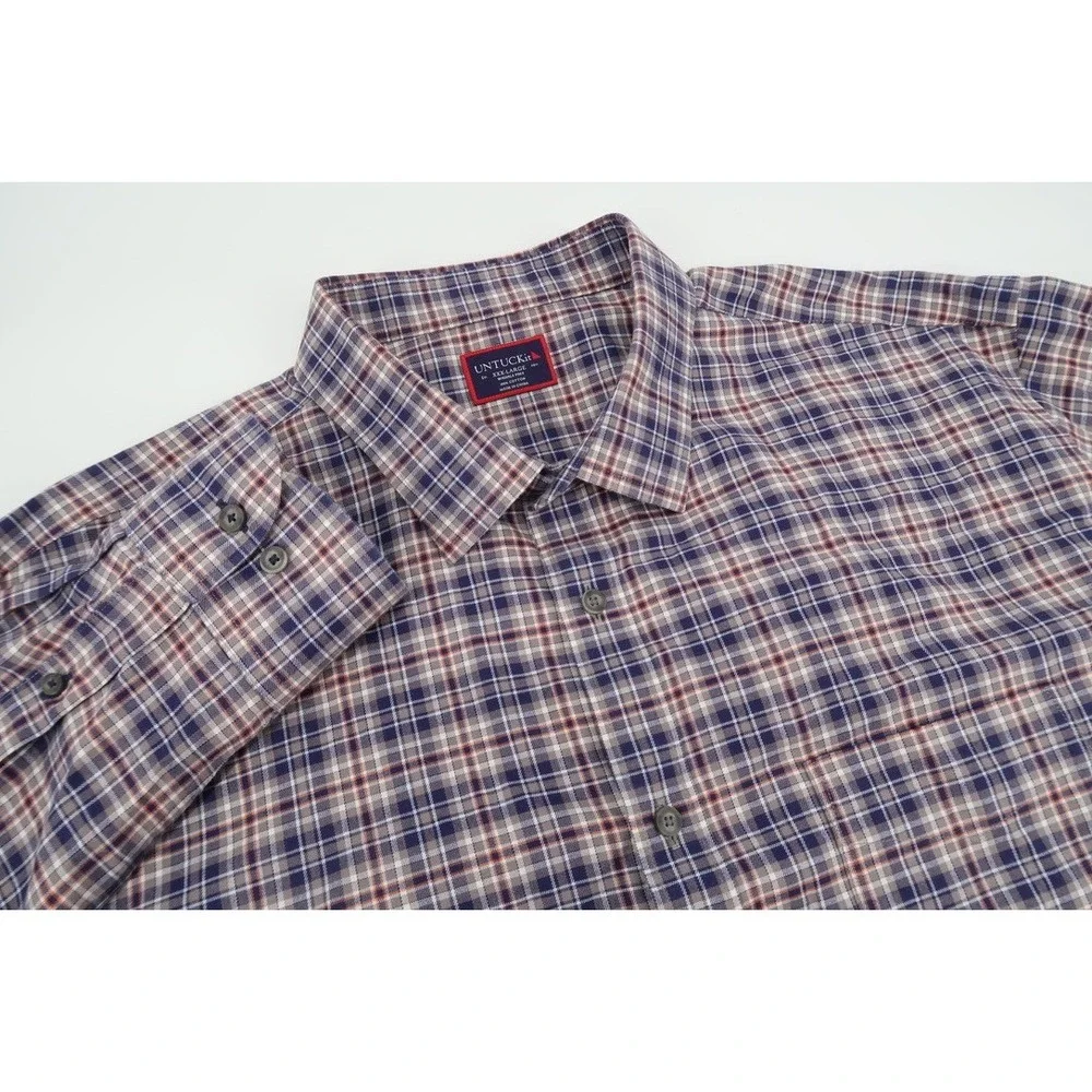 UNTUCKit Shirt‎ Mens XXXL Button Up Wrinkle Free Marchesi Plaid Flannel Size 3XL